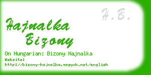 hajnalka bizony business card